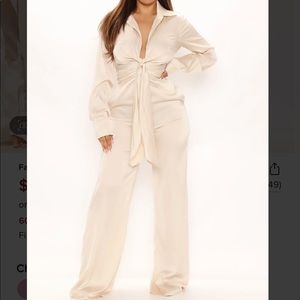 Fashion Nova satin jumpsuit